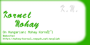 kornel mohay business card